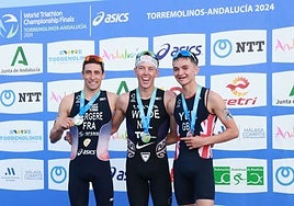 The podium for the men's final on Sunday.