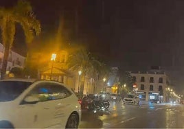 Heavy rain and storm in Nerja on Monday evening.