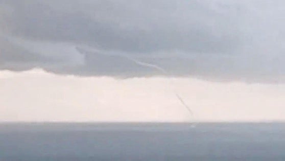 Watch as a waterspout sweeps along the Costa del Sol