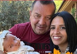 A photo of Lourdes with her husband and little Angeline.