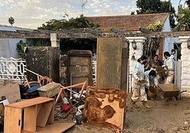 One of the groups of volunteers mobilised on WhatsApp in one of the affected areas of ​​Malaga province.