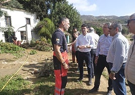 Francisco Salado, on his visit to the areas affected by the floods in Álora.