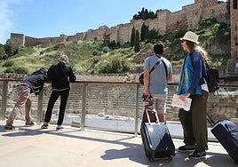 File image of tourists in Malaga city on the Costa del Sol.
