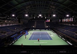 Paula Badosa and Nuria Párrizas trained in the new venue on Saturday.