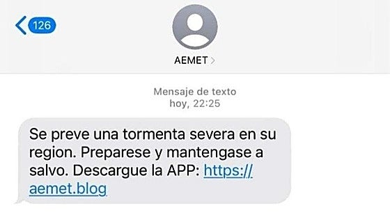 Beware of the 'Dana' storm alerts circulating in Spain: scam messages impersonating Aemet detected
