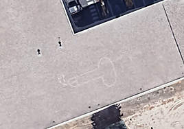 The penis drawing, visible from Google Earth.