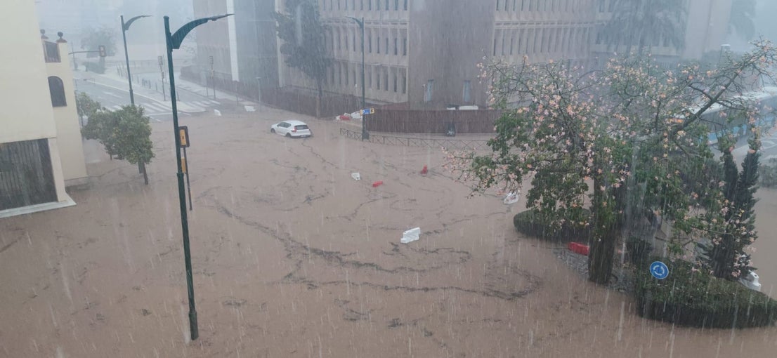 The latest 'Dana' storm sweeps through Malaga and these are the scenes it is leaving in its wake