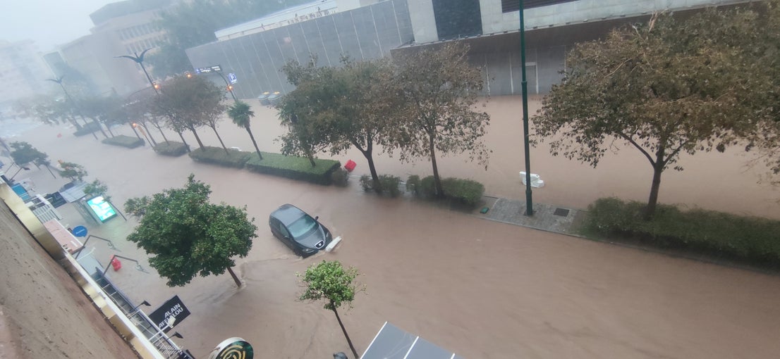 The latest 'Dana' storm sweeps through Malaga and these are the scenes it is leaving in its wake