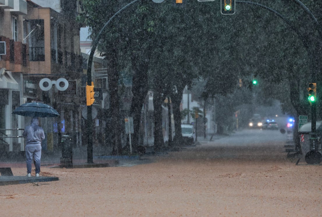 The latest 'Dana' storm sweeps through Malaga and these are the scenes it is leaving in its wake