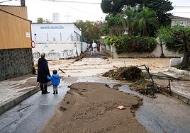 The normally dry stream in the Limonar area of Malaga city on Wednesday.