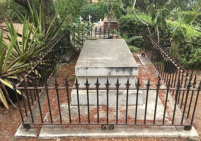 Dr Noble's grave in the English cemetery, Malaga.