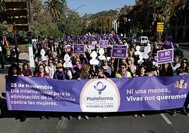 The head of last year's demonstration in Malaga.