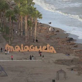 The state of La Malagueta beach after the last storm