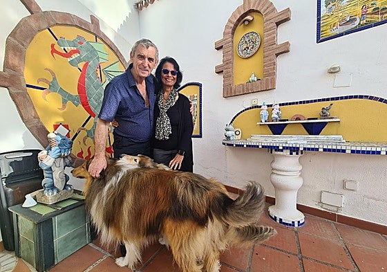 James and Mercy Chapman with their dogs at their home in Mijas.