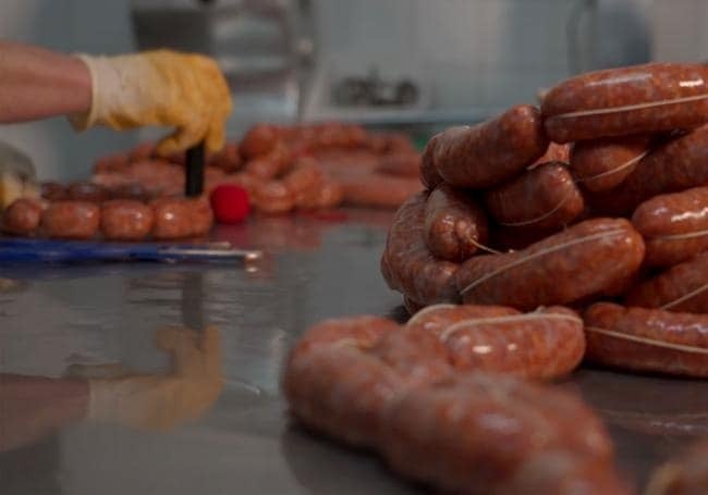 Chorizo is one of the many meat products made by hand in the village.