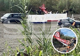 The scene of the light aircraft crash.