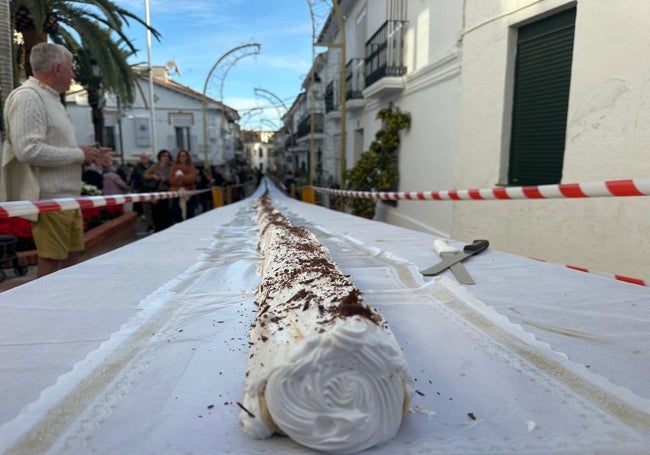 The Yule log cake made by local confectioner Carlos Carrasco.