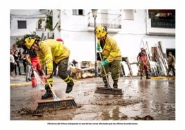 The image used on the Christmas greeting shows the clearing-up operation in the Axarquía after October's 'Dana' storm.