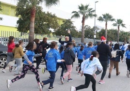 Pupils, teachers and parents took part in the run.