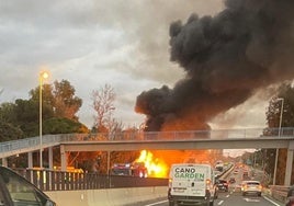 Lorry fire forces closure of A-7 motorway in Marbella leading to 10km tailbacks