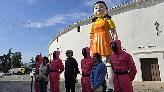 A murderous doll outside a famous Spanish bullring