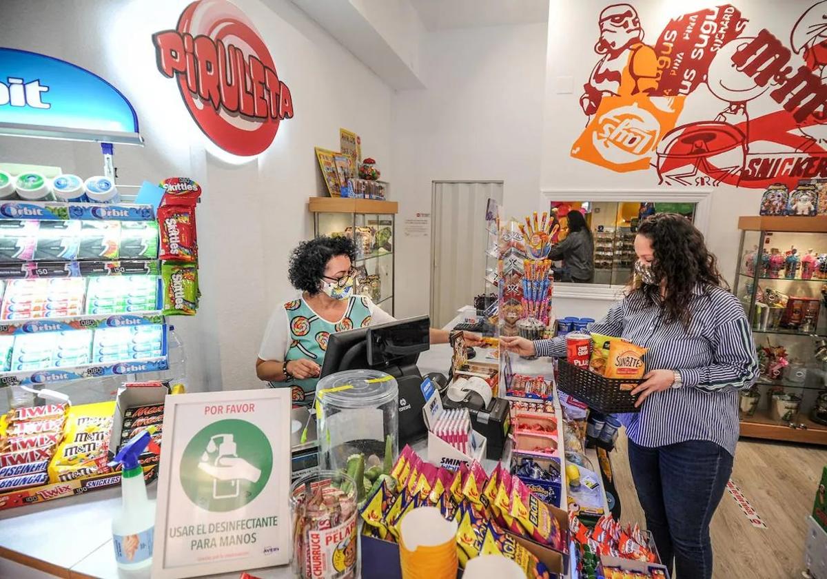 A self-employed shop trader open for business.