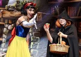 Members of the cast of Snow White and the Seven Dwarfs, currently showing at the Salón Varietés Theatre.