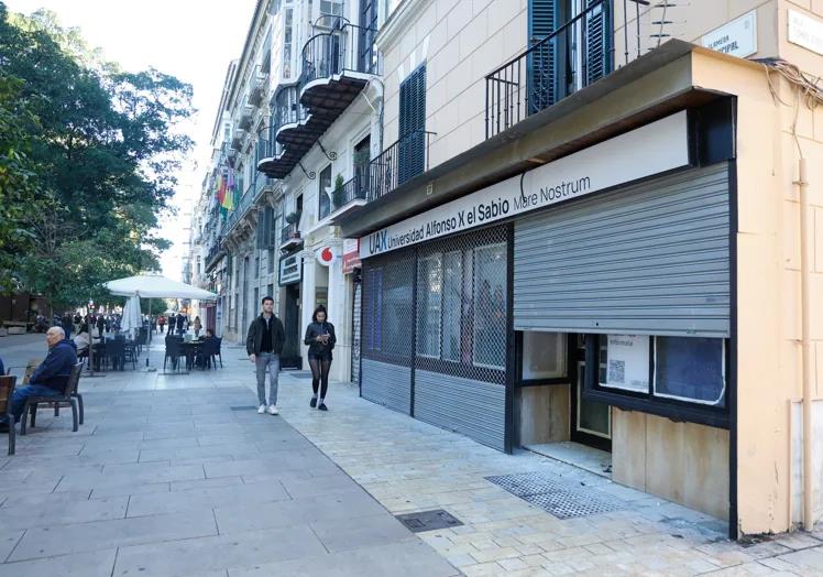 The premises on the Alameda Principal that will house an information office for the UAX Mare Nostrum.