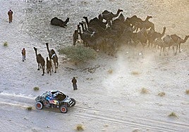 Carlos Sainz in action during the stage.