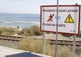 The railway track in the San Gabriel neighbourhood of Alicante, where the fatal incident happened.