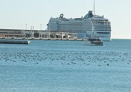 View of the MSC Magnifica which started its round-the-world trip in the north of Spain.