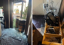 Damage caused at a restaurant last week.