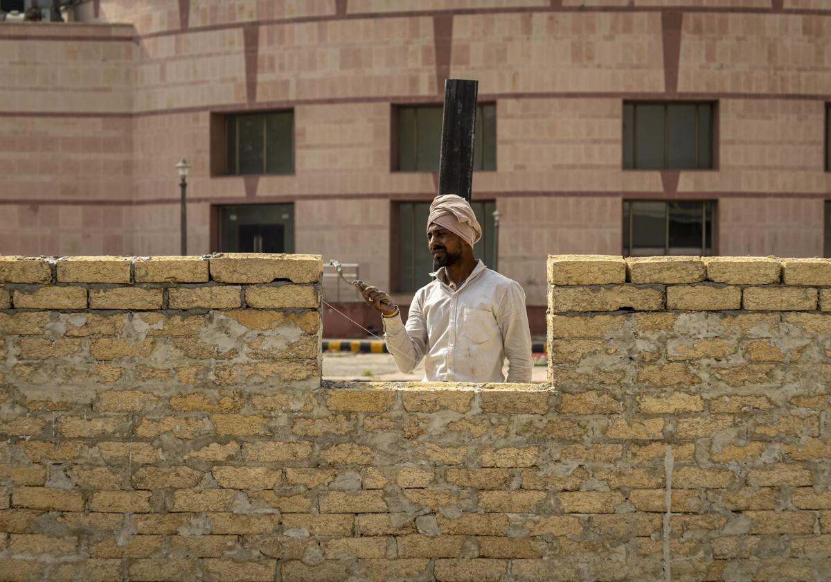 Bricks used for construction in India.