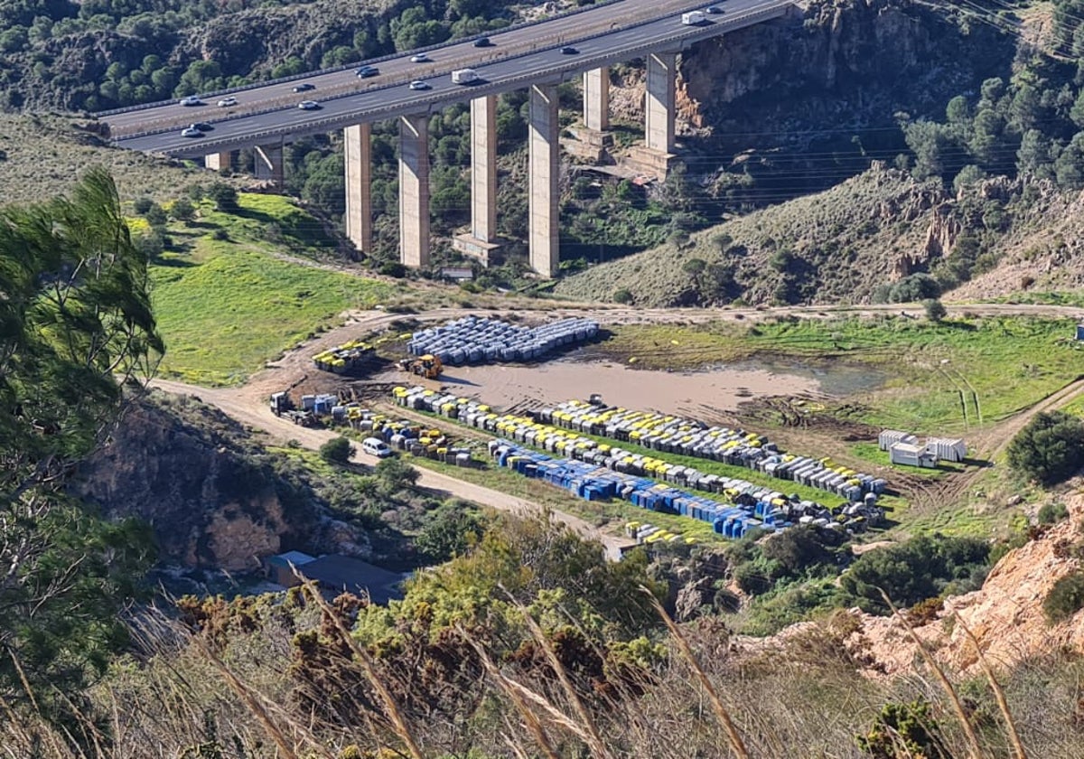 View of the container site.