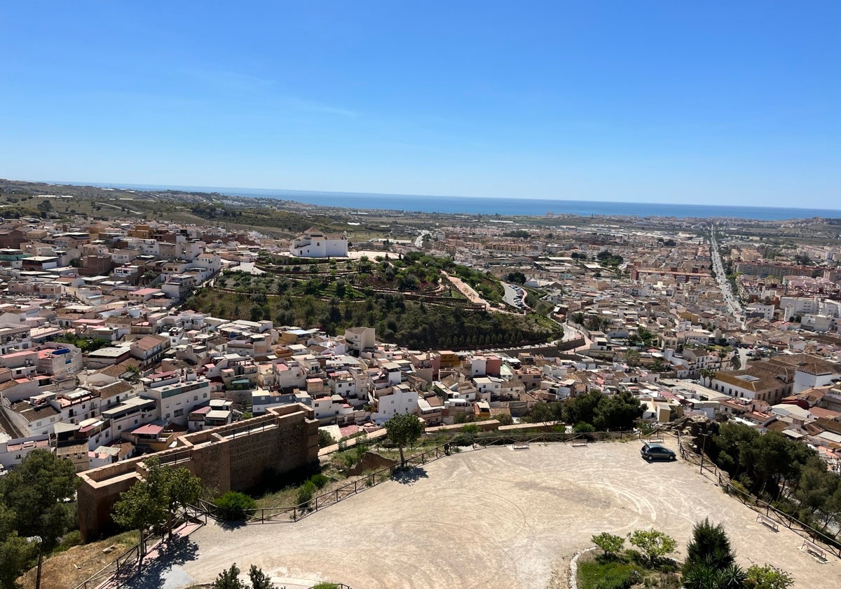 Panoramic view of Vélez-Málaga town centre from La Fortaleza.