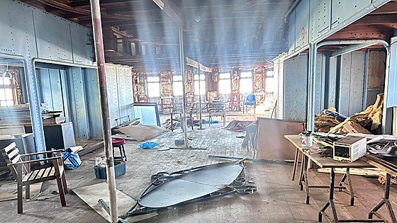 The last photo taken inside iconic Willow paddle steamer in Benalmádena before it goes to the scrapyard