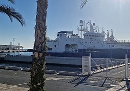 The Geo Barents, in the port of Malaga.