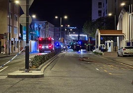 Fire engines outside the old supermarket in Gibraltar.