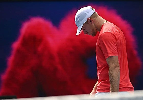 Davidovich, deflated at the end of the match.