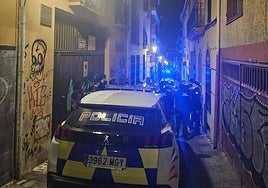 Local Police officers at the scene of the bizarre incident.