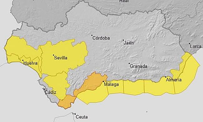 Weather alerts for southern Spain on Monday, 3 March 2025.