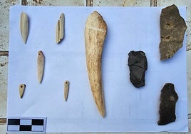 Some of the tools carved during the experimental project.