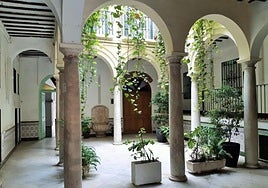 The internal patio at Malaga's Spanish Evangelical Church.