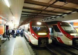 File image of Cercanías commuter trains on the C1 line which runs between Malaga city and Fuengirola.