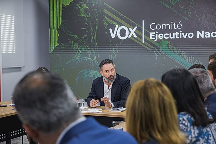 Leader of Vox, Santiago Abascal.