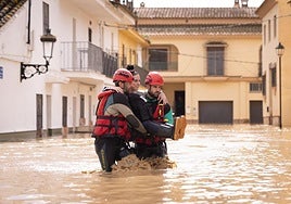 A resident is rescued in Campanillas.