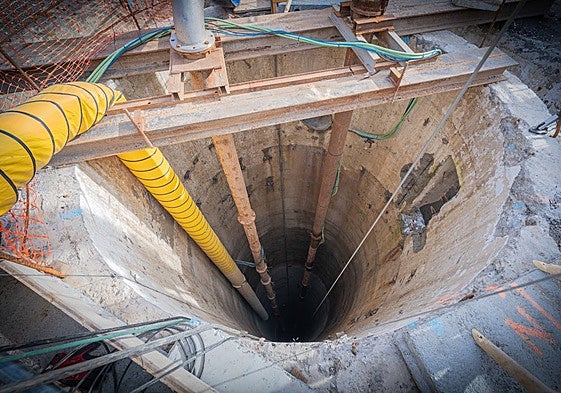 Work on one of the wells that are being fitted out.