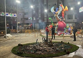 The ashes of the children's falla in Valencia.
