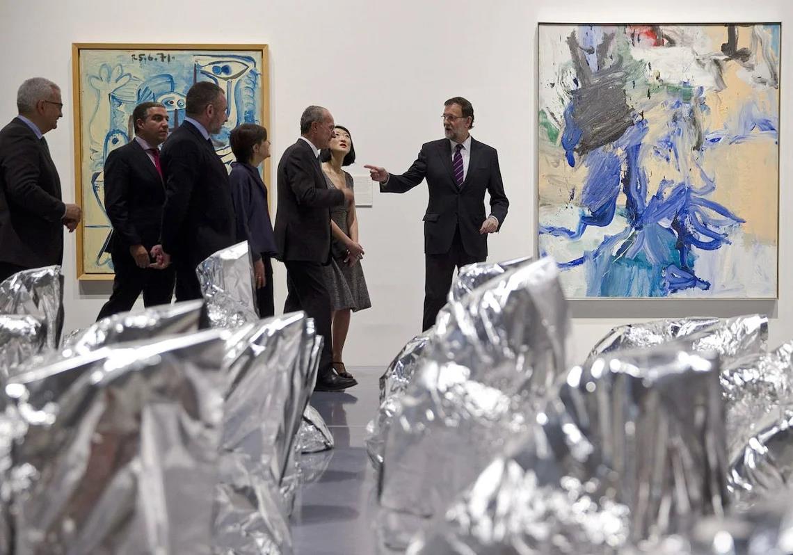 Inauguration of the Pompidou Centre in 2015 with then-President Mariano Rajoy and French Minister Fleur Pellerin.