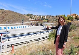 File image of Patricia Navarro alongside a section of toll road on the Costa del Sol.
